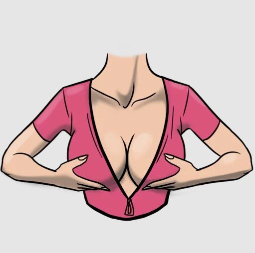 Нарисованная грудь