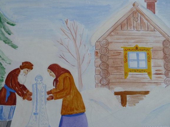 Рисунок к сказке девочка Снегурочка