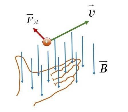 Направление силы Лоренца рисунок