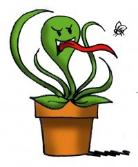 Хищное растение рисунок мультяшные