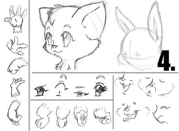 Уши для рисования фурри