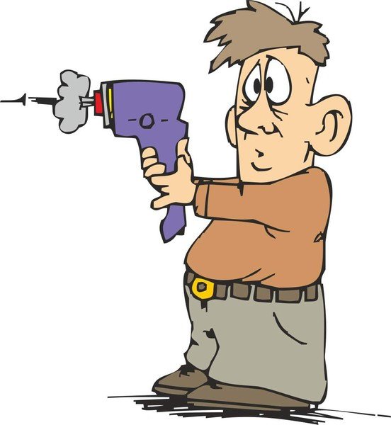 Мужик с перфоратором