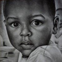 Портрет негритенка карандашом