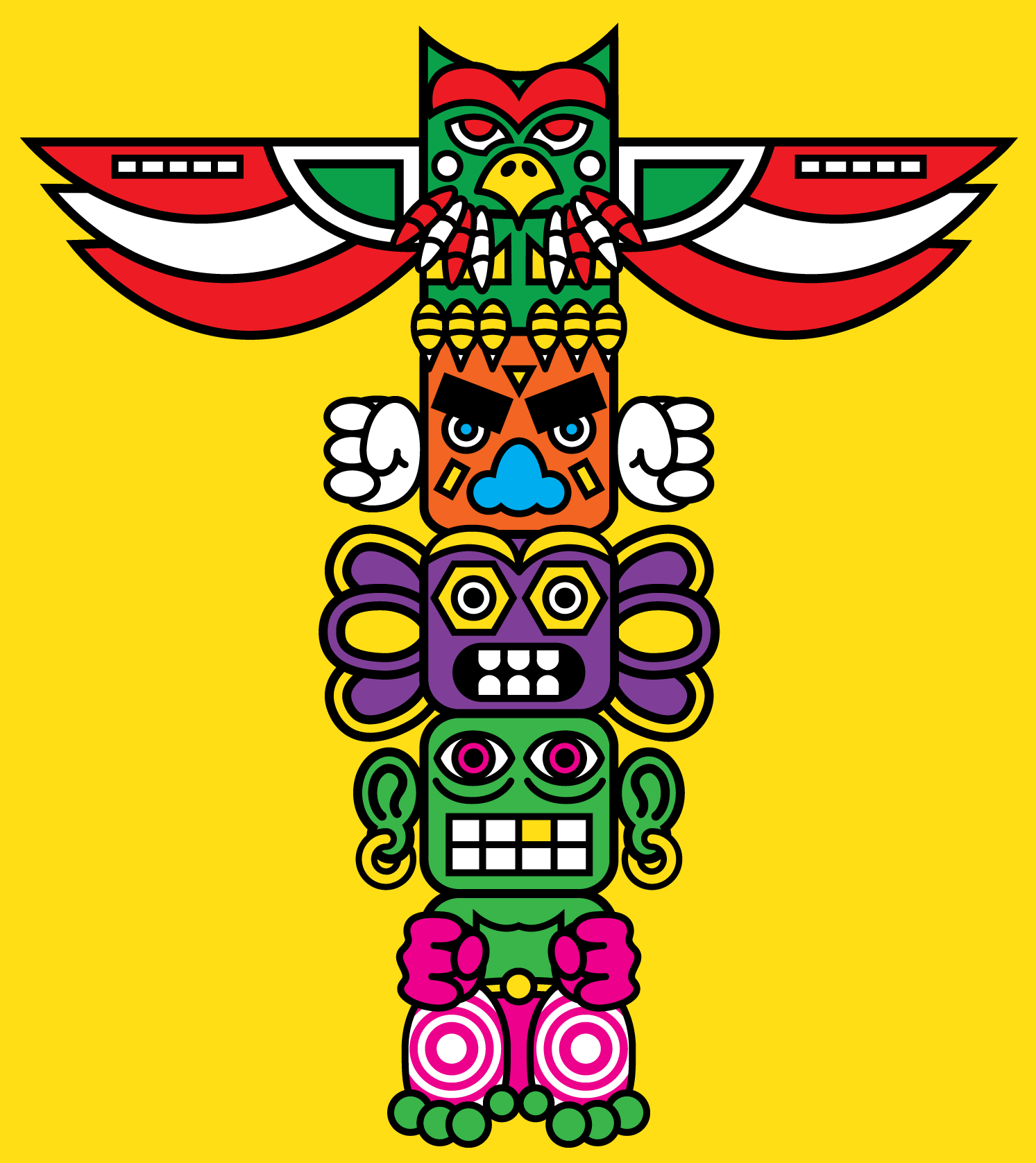 Totem pole. Ацтекский монстр Тотем маски. Индейские Тотемы. Индейские тотемные столбы вектор. Тотемные столбы индейцев Северной Америки.