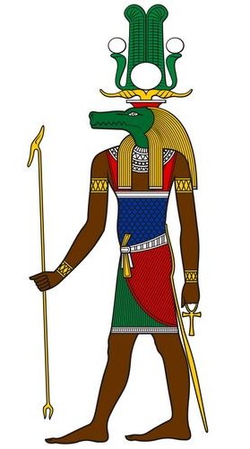 Бог древнего Египта Себек рисунок