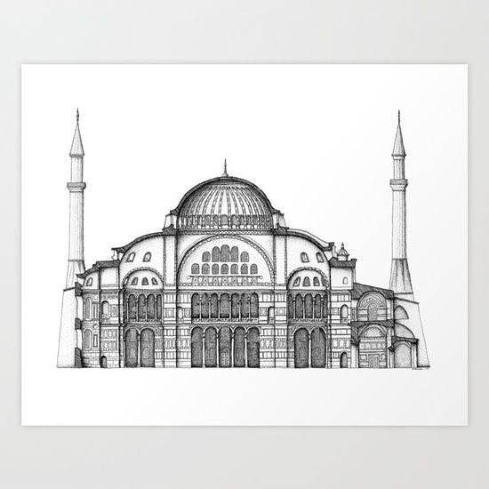 Собор Софии в Константинополе рисунок