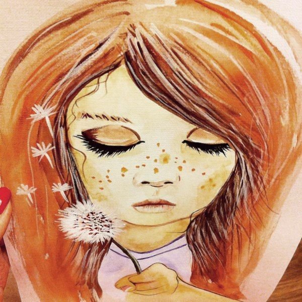 Рисованные девушки с веснушками