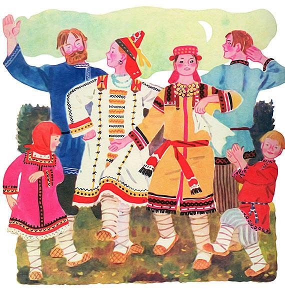 Национальные костюмы зарисовки