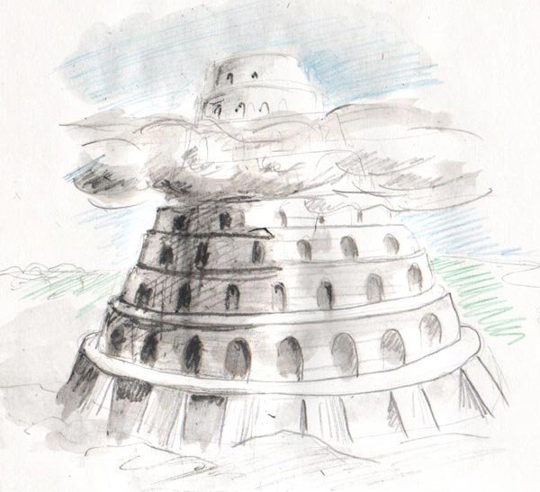 Вавилонская башня рисунок