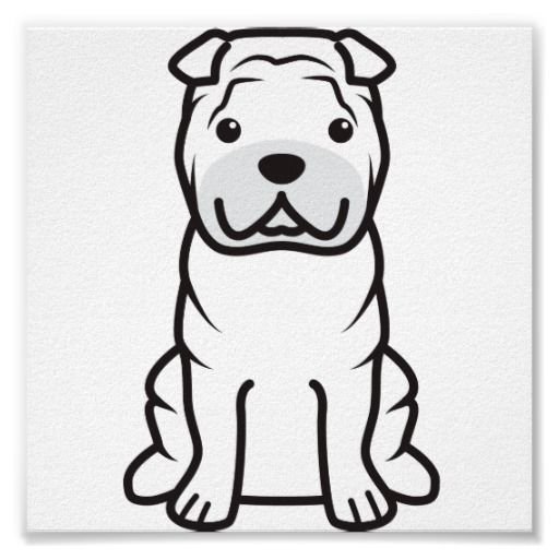 Гравюра черно-белая шарпей