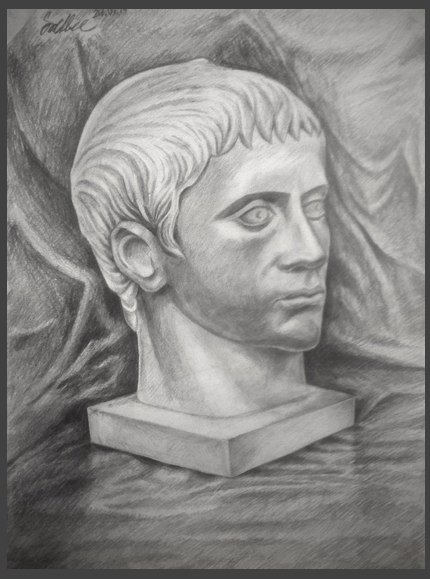 Цезарь голова гипсовая МАРХИ