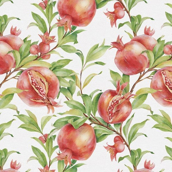 Ботаническая живопись акварелью гранат