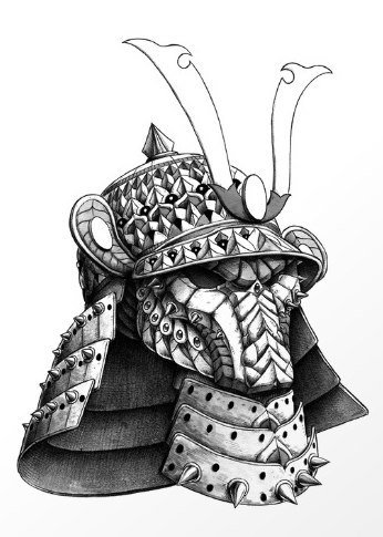 Шлем самурая эскиз