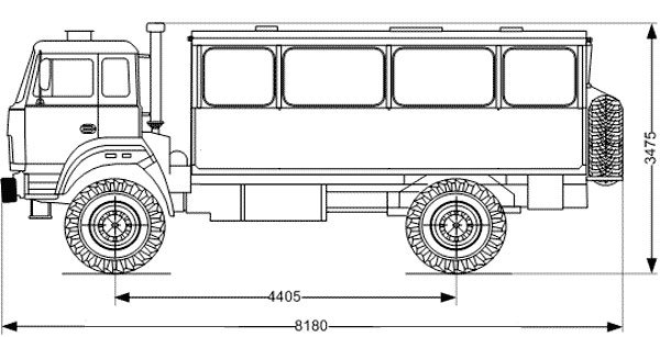 Габариты КАМАЗ 43118 вахтовка