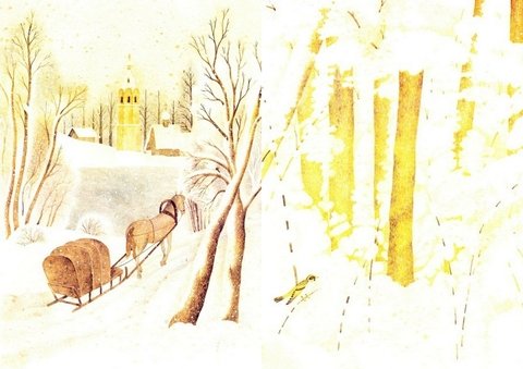 Иллюстрация к пьесе Чайковского зимнее утро
