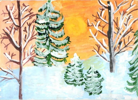 Зимнее утро Чайковский рисунок