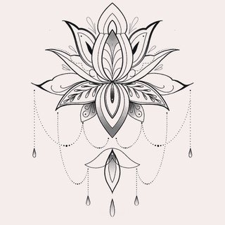 Схематичный Лотос тату