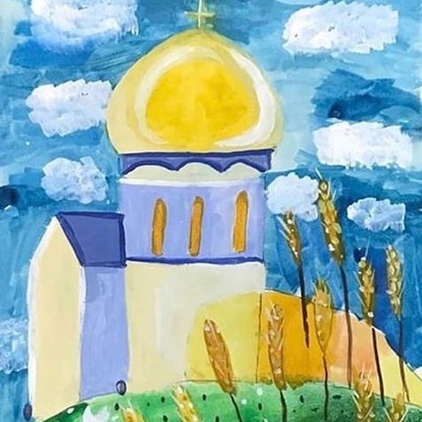 Церковь гуашью