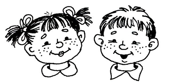 Мордочки детей для раскрашивания