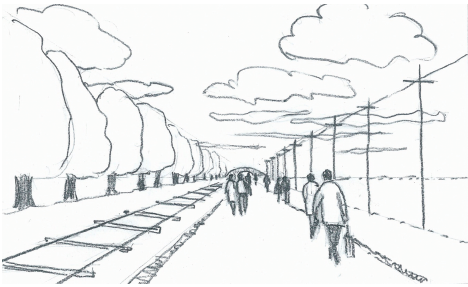 Линейная перспектива с человеком