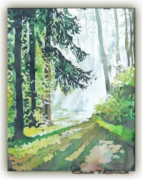 Композиция лес нарисовать