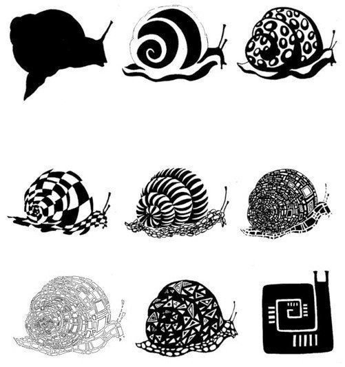 Стилизация животного линия точка пятно