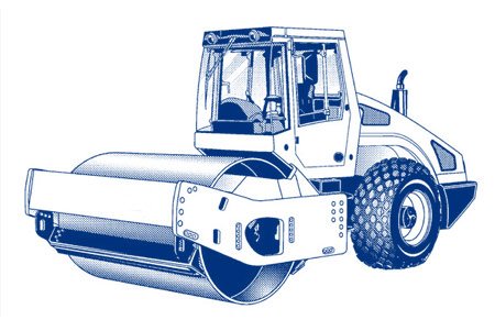 Раскраска дорожный каток