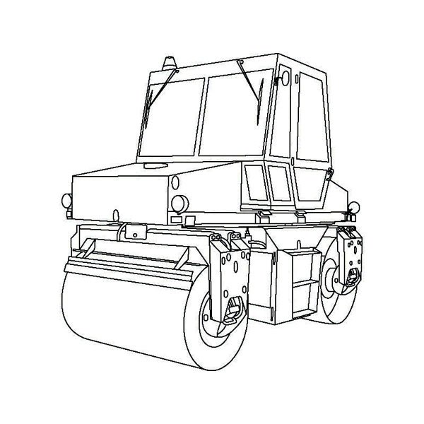 Асфальтоукладчик каток сбоку