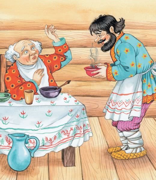 Иллюстрация к басне Крылова Демьянова уха