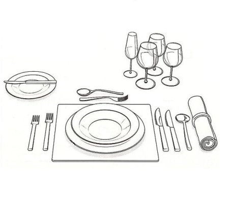 Сервировка стола зарисовка