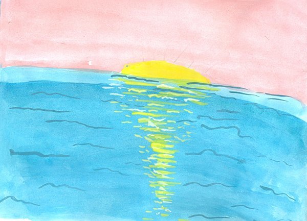 Рисование моря для дошкольников