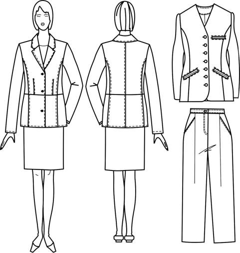 Зарисовки моделей одежды