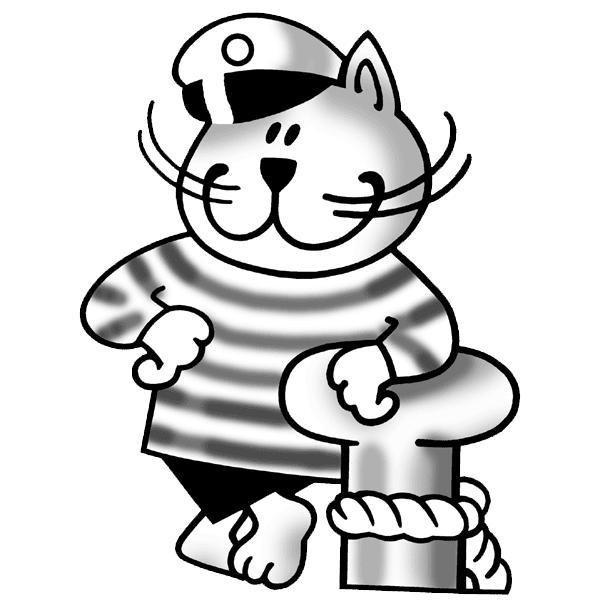 Кот матрос раскраска