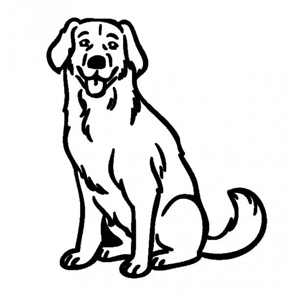 Щенок контурный рисунок