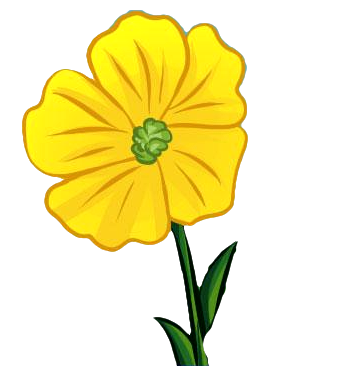Желтый цветок мультяшный