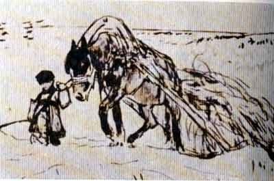 Лошадка везущая хворосту воз картина