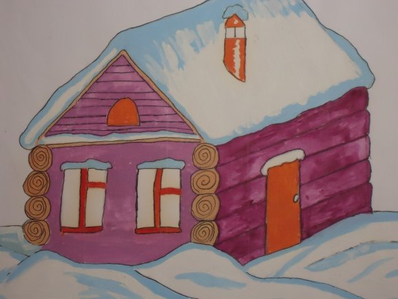 Рисунок иллюстрация зимовье