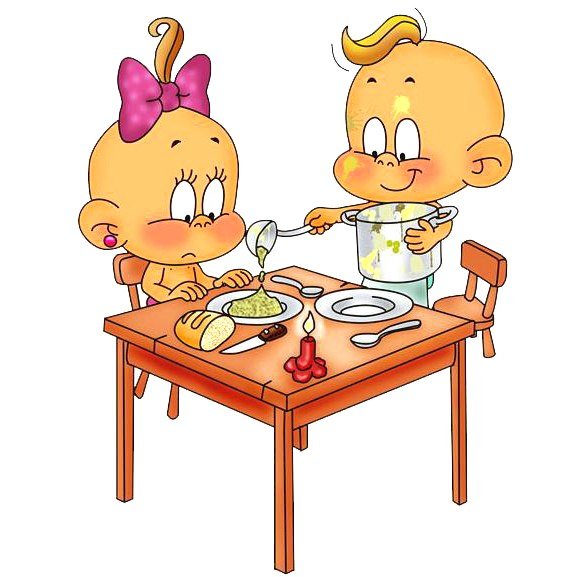 Обед детский сад мультяшный