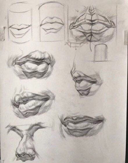 Рисование губ с разных ракурсов