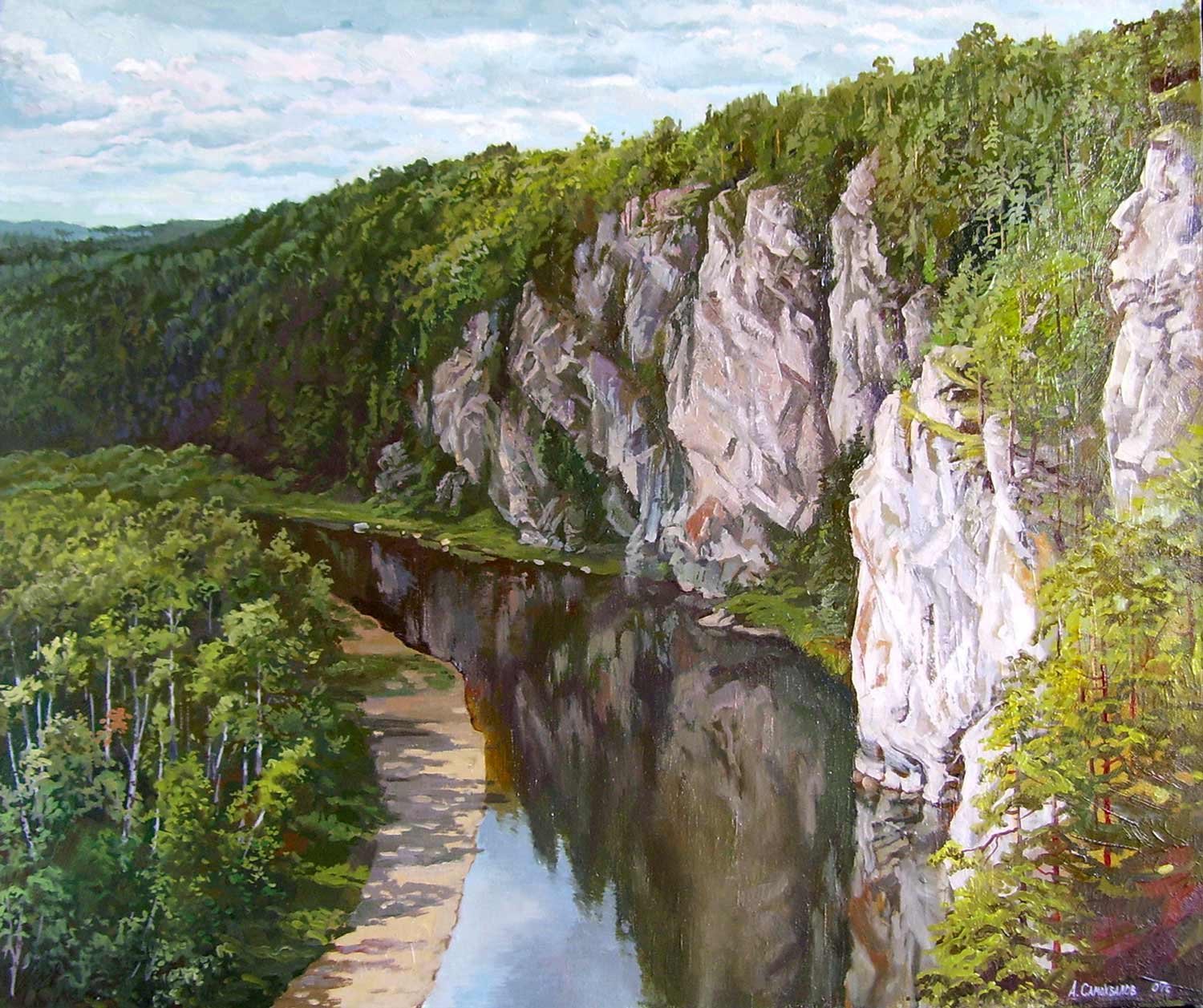 Картины Александра Ремезова река Чусовая