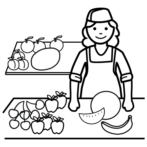 Продавец раскраска для детей