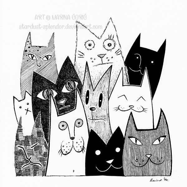 Стильные коты Графика