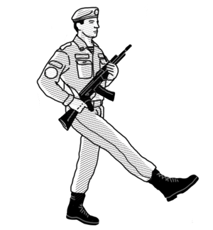 Рисование солдат в движении