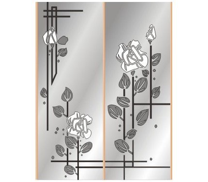 Пескоструй на зеркале шкафа