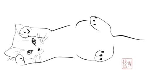 Срисовывать котов лежачих