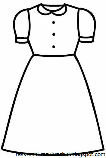Платье раскраска для детей