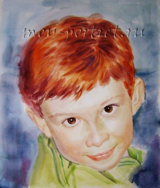 Автопортрет мальчика с рыжими волосами