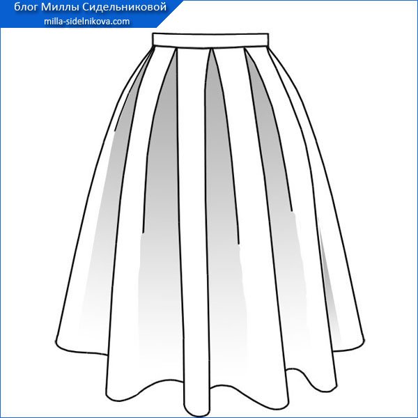 Коническая юбка полусолнце эскиз