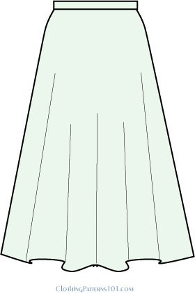 Коническая юбка полусолнце эскиз