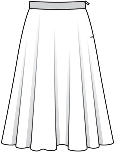 Юбка солнце клёш эскиз